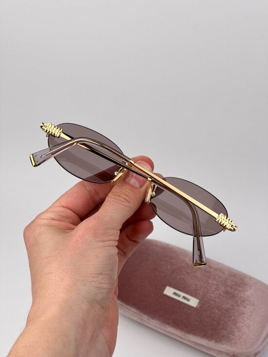 Miu Miu Women’s Sunglasses Pale Gold Gradient Pink Oval Frames MUA54S ZVN70O main image 5